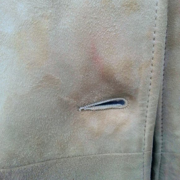 Vintage tan suede belted button-up midi coat Buttery Soft! S/M - Picture 4 of 8